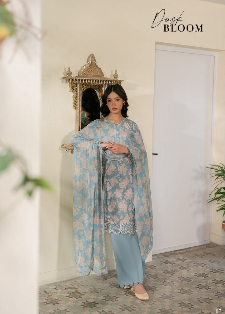 Mahiri by Cross Stitch Unstitched Embroidered Lawn 3 Piece Suit CS26UM D-9 DUSK BLOOM - Summer Collection