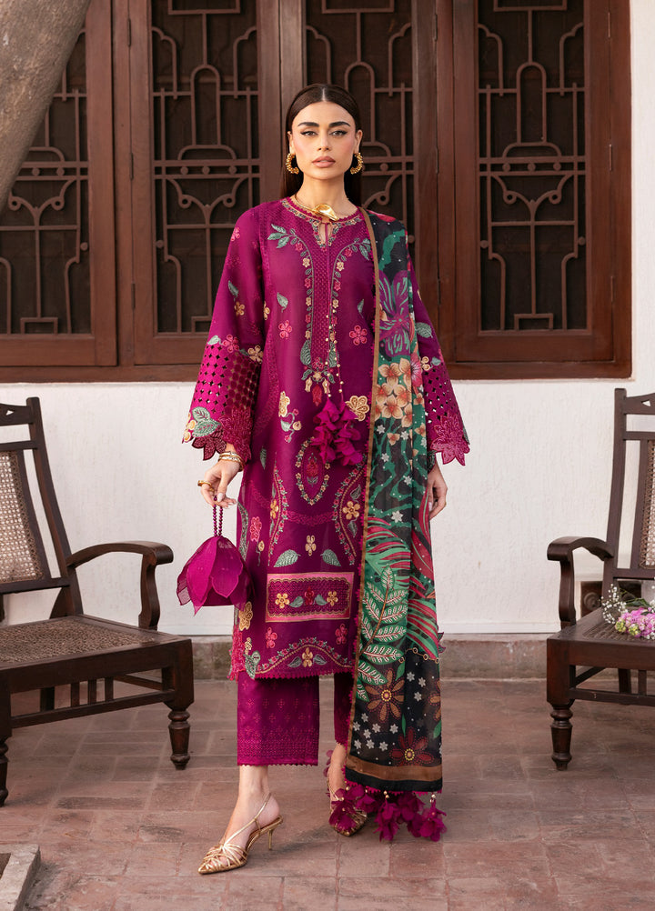 Shahkaar by Jazmin Unstitched Embroidered Lawn 3 Piece Suit JZ26USE SL26-D01 - Eid Collection