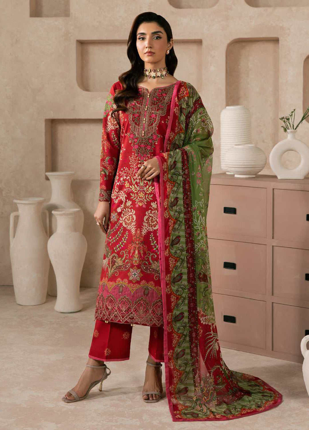 Gulaal Unstitched Embroidered Lawn 3 Piece Suit GL26ULF Nael D-1 - Festive Collection
