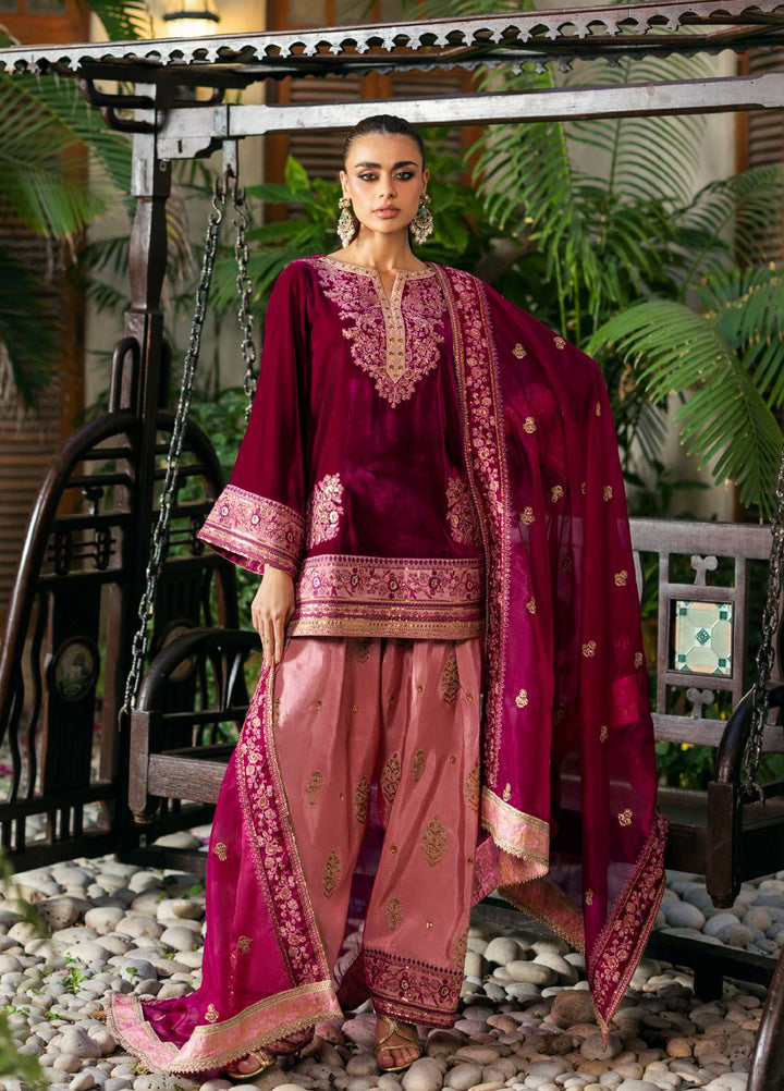 Zainab Chottani Unstitched Velvet Embroidered 3 Piece ZC25UV Rubi - Festive Collection