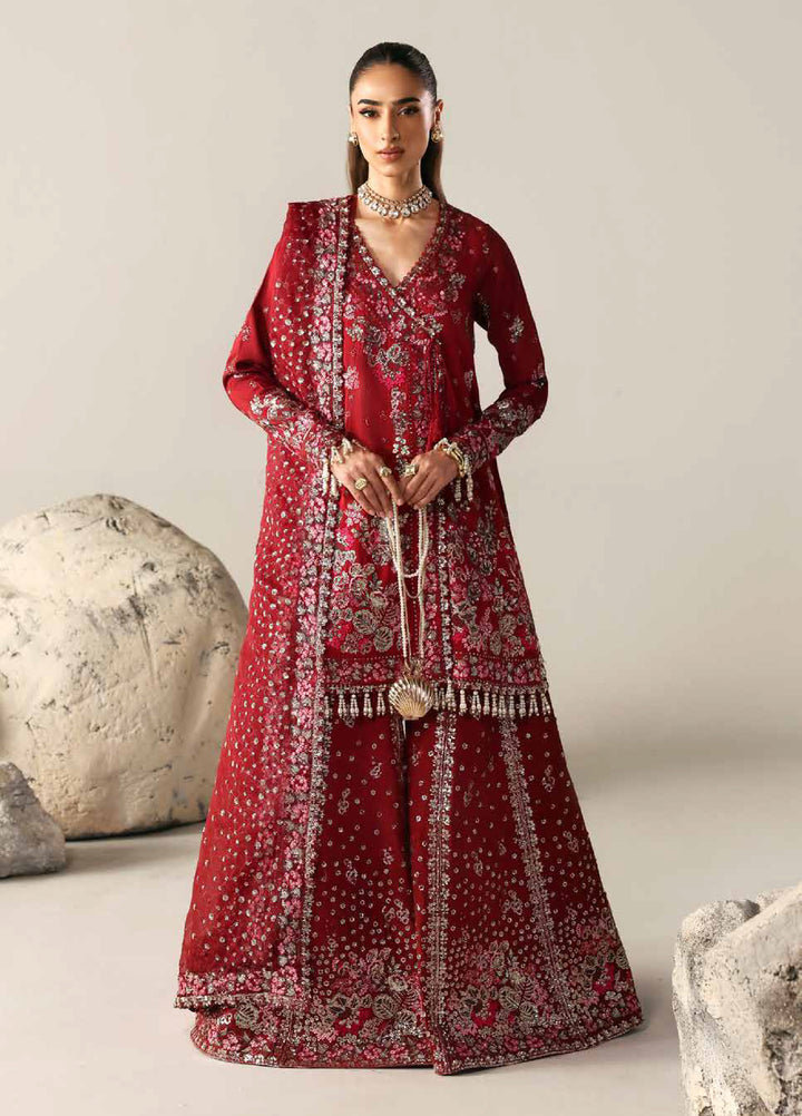Serein Luxe by Emaan Adeel Unstitched Raw Silk Embroidered Suits 3 Piece EA25SL D-1 Serinity Bloom - Festive Collection
