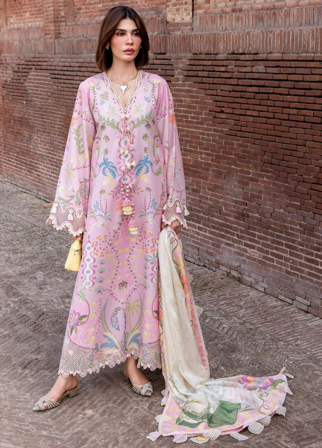 Flow by Crimson Unstitched Embroidered Lawn 3 Piece Suit CR26UFL D6 A-Candy - Festive Collection