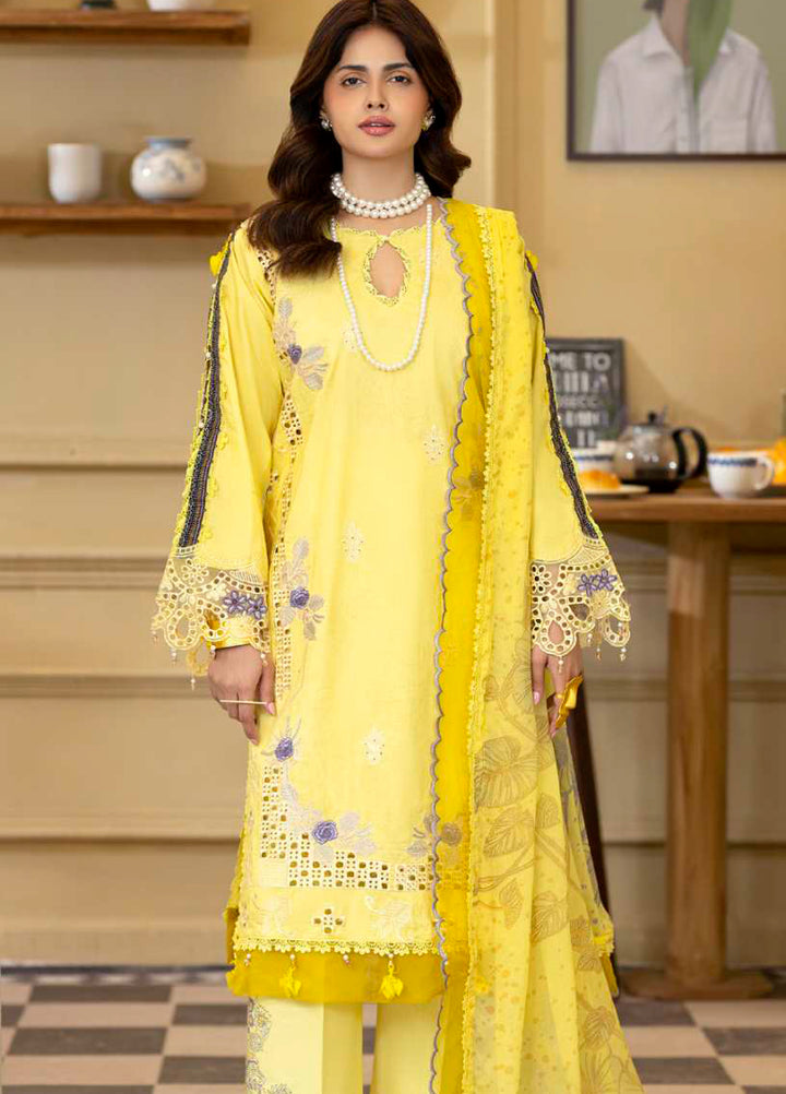 Al Zohaib Unstitched Applique Embroidered Lawn 3 Piece Suit AZ26UAL D-10 - Summer Collection