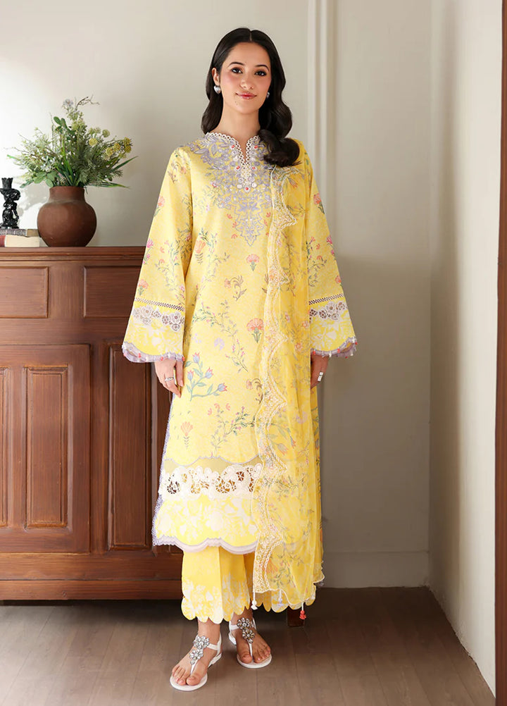 Sunlit Tales by Roheenaz Unstitched Embroidered Lawn 3 Piece Suit RN26ULS Honey Haze RUNSS260701 - Lawn Collection