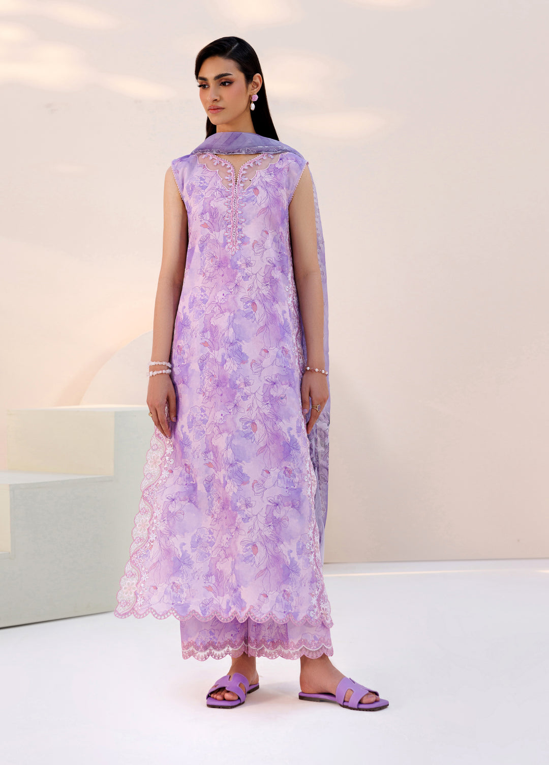 Azzal Unstitched Printed Lawn 3 Piece Suit AZL26UPL AZL-141 - Summer Collection
