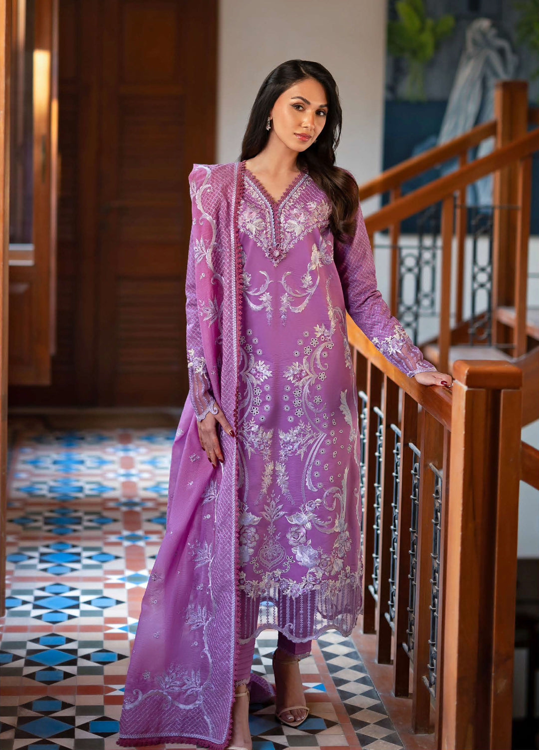 Astoria by Mushq Unstitched Embroidered Lawn 3 Piece Suit MQ26UAL 301-Arielle - Festive Collection