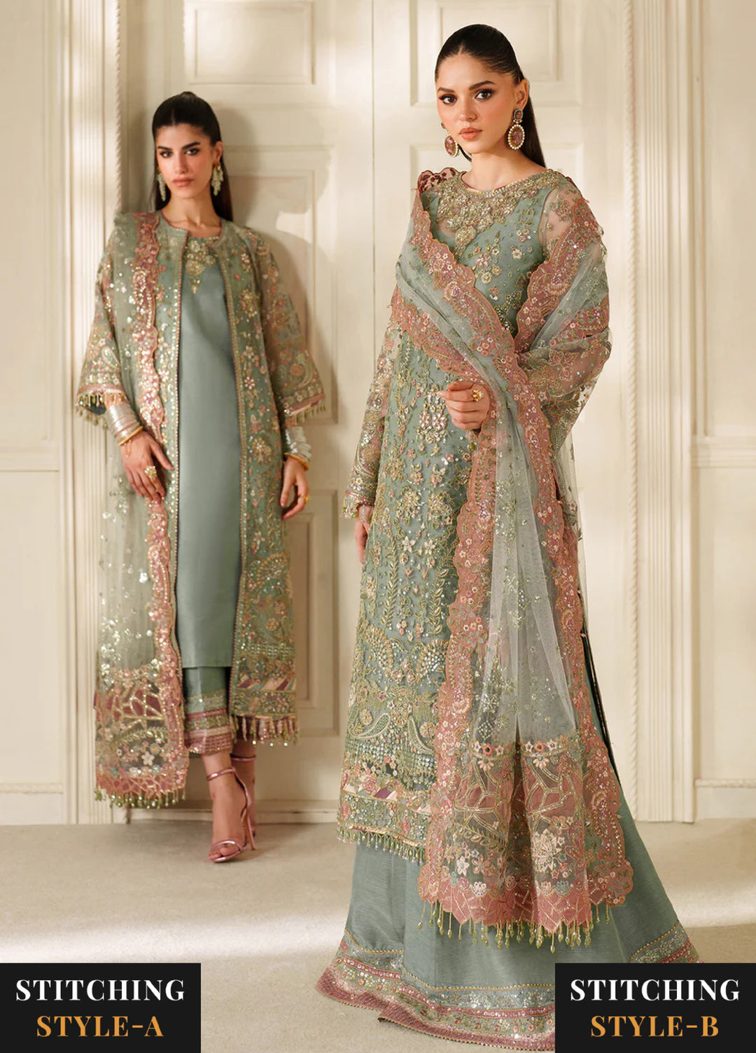 Chantelle by Baroque Unstitched Embroidered Net 3 Piece Suit BQ26UCF V14-D06 - Festive Collection