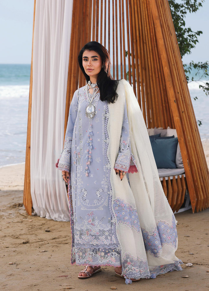 Sahil by Qalamkar Unstitched Embroidered Luxury Lawn 3 Pcs Suit QLK26US SA-08 Zayna - Summer