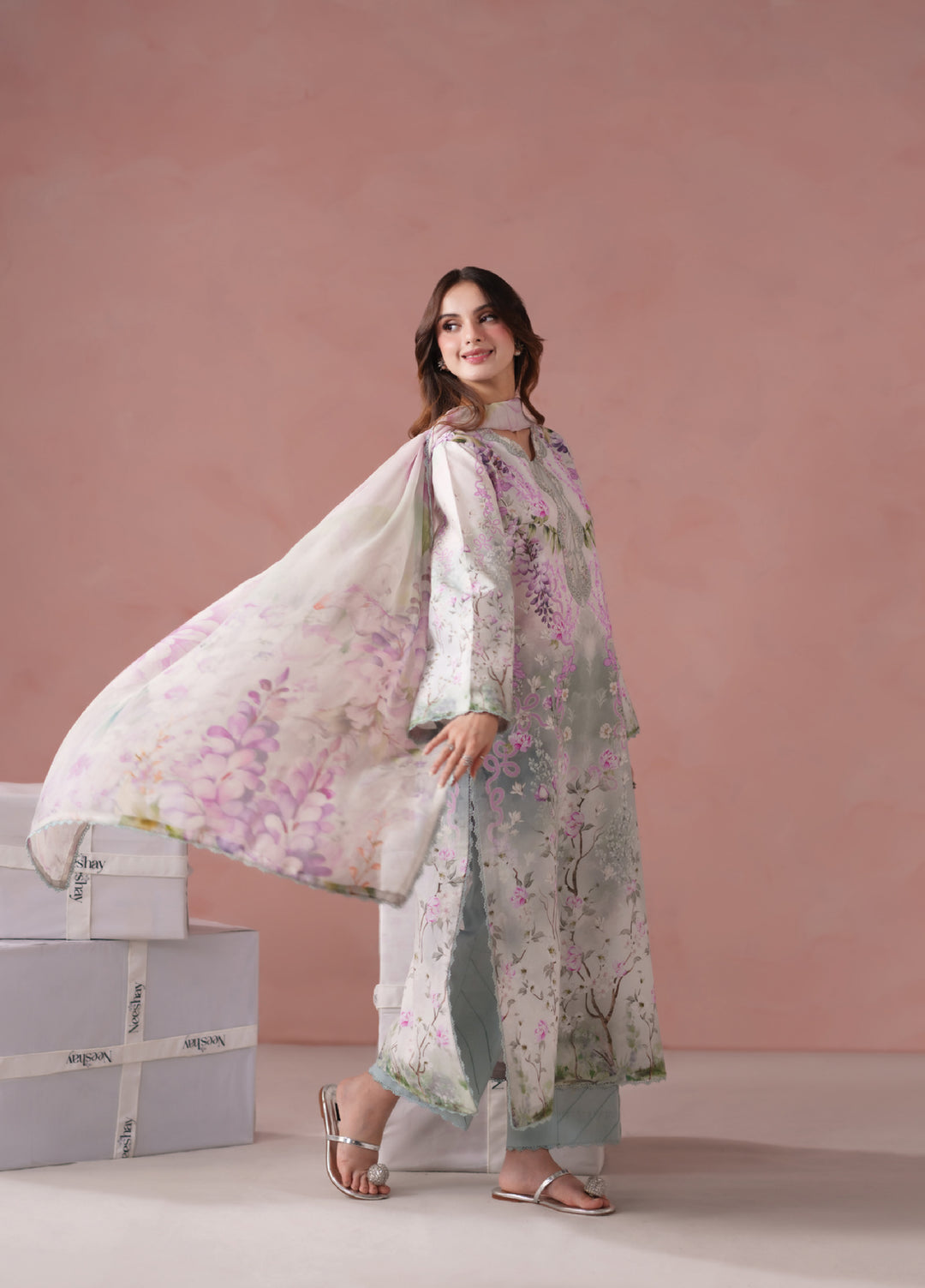 Summer Diary by Neeshay Unstitched Printed Lawn 3 Piece Suit NSH26SD Wisteria Whisper - Casual Collection