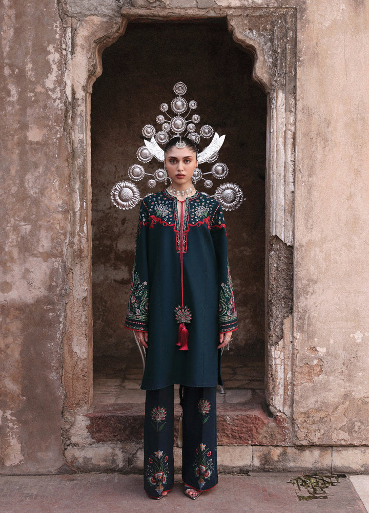 Jugnu by Hussain Rehar Unstitched Khaddar Embroidered Suits 3 Piece HRR25JK Rati - Winter Collection