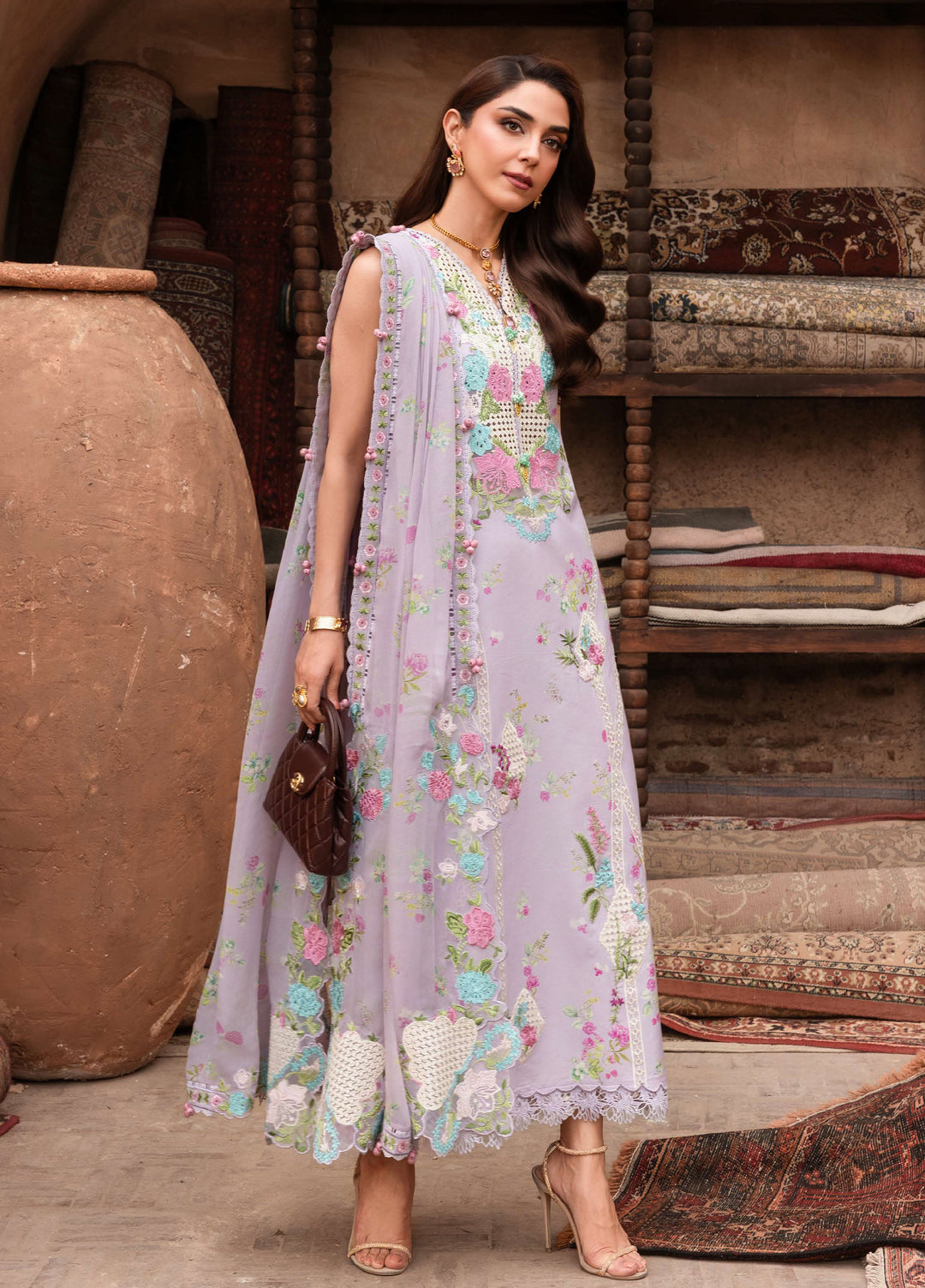 Saira Shakira Unstitched Embroidered Lawn 3 Piece Suit SSR26ULE SS-006B - Eid Collection