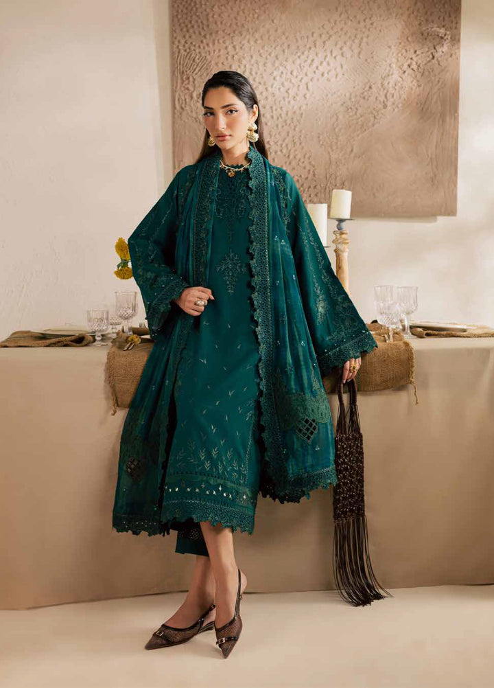 Nureh Exclusive Unstitched Lawn Karandi Embroidered 3 Piece Suit NU26UE NE-220 - Spring Collection