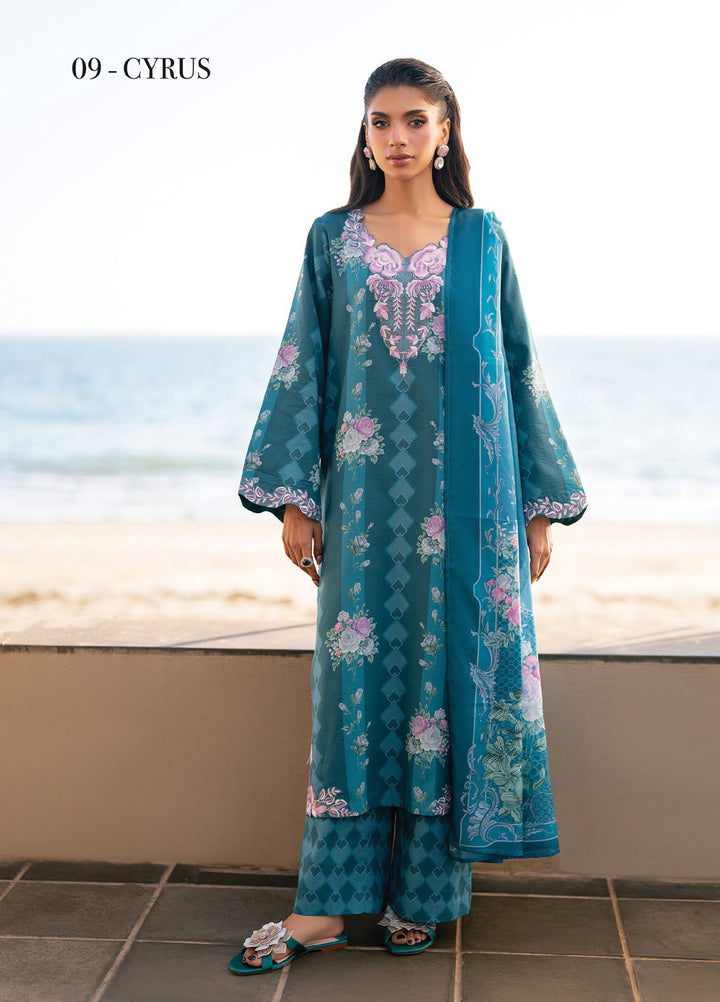 Layana by Xenia Formals Unstitched Embroidered Lawn 3 Piece Suit XE26ULL D-9 Cyrus - Summer Collection
