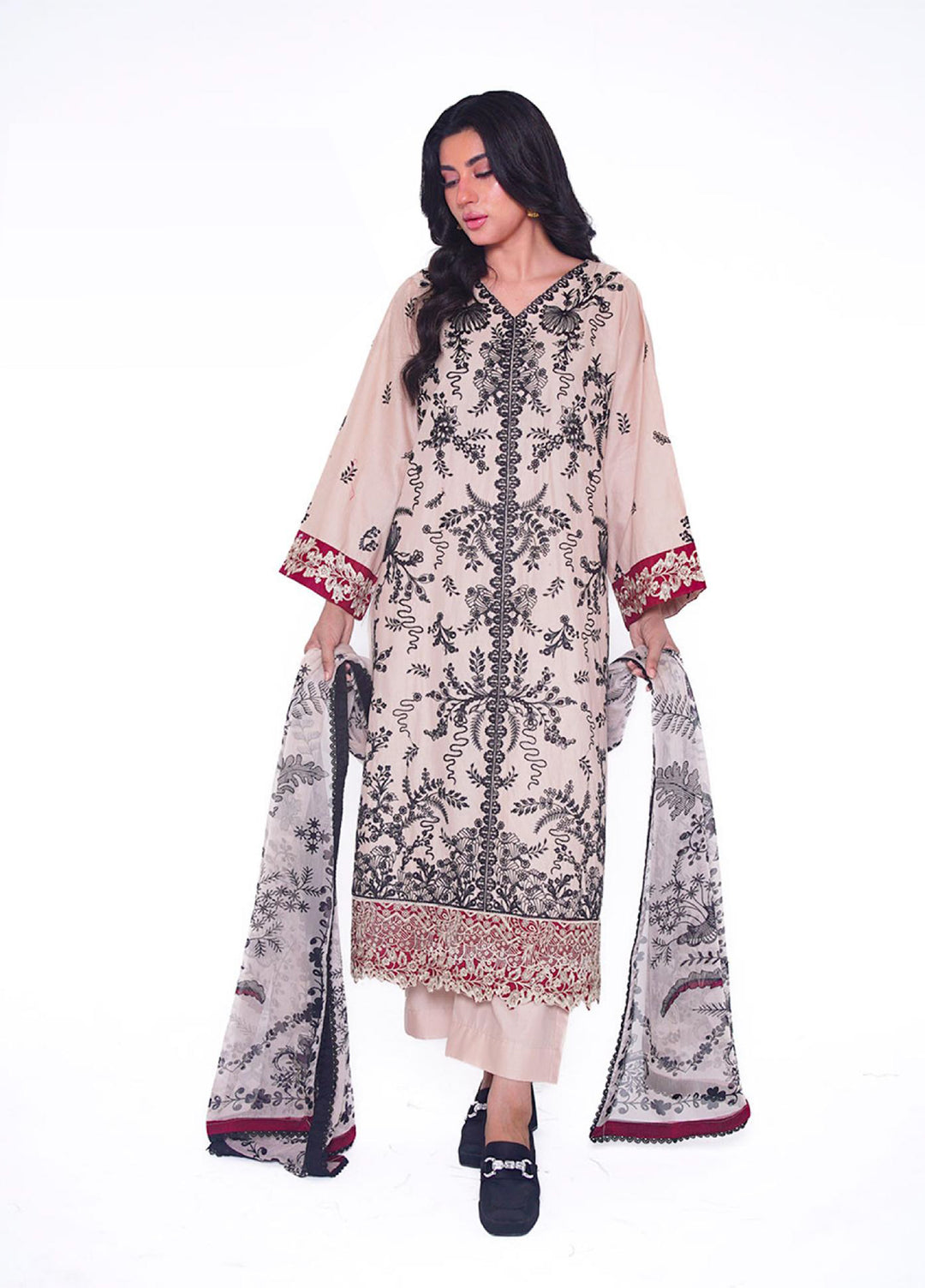 Ileen by naba bilal RTW Embroidered Lawn 3 Piece Suit IN26REL Aina - Casual Collection