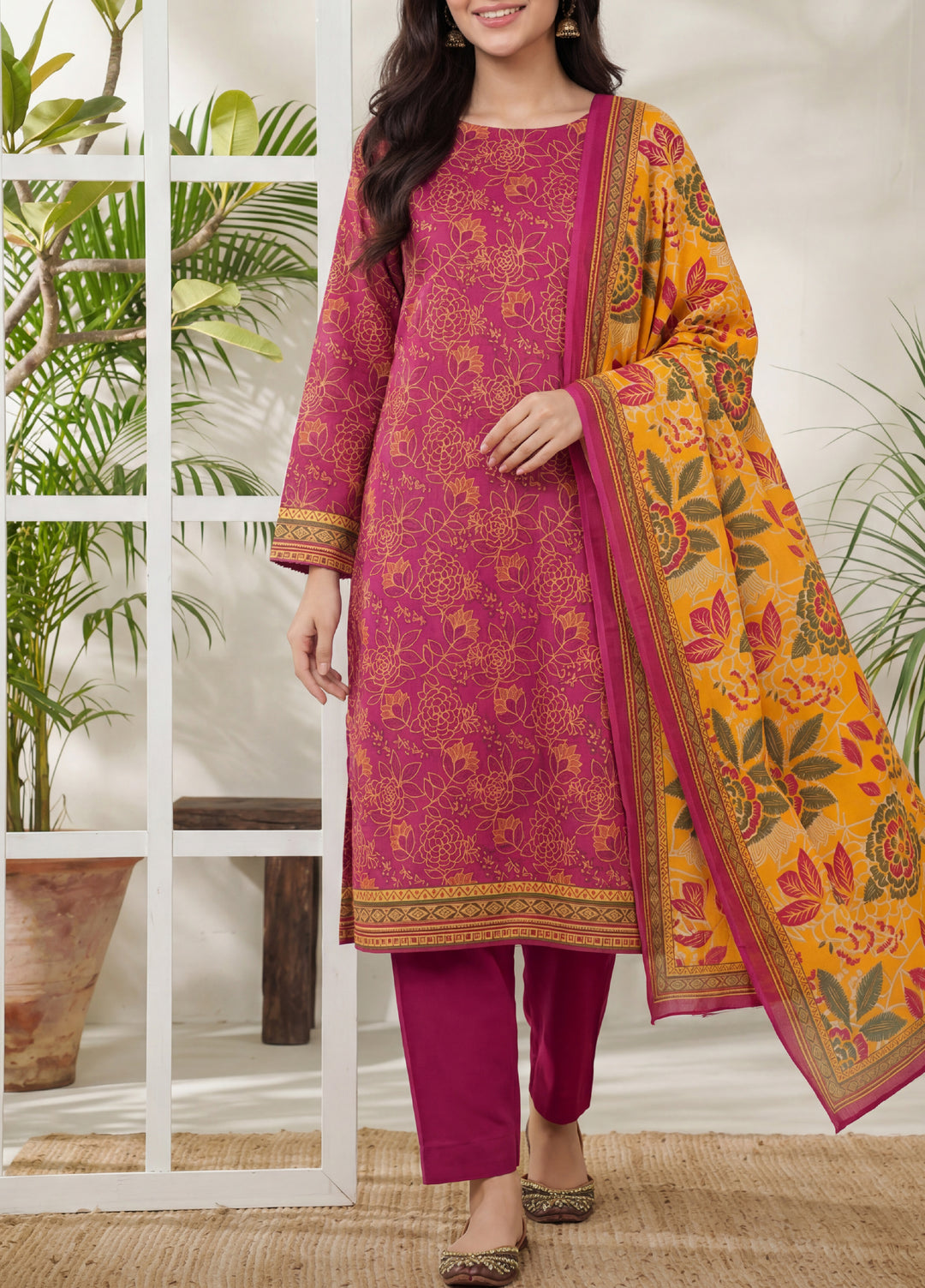 Daman by VS Textiles Unstitched Printed Lawn 3 Piece Suit VS26UDL D-05 845 - Casual Collection