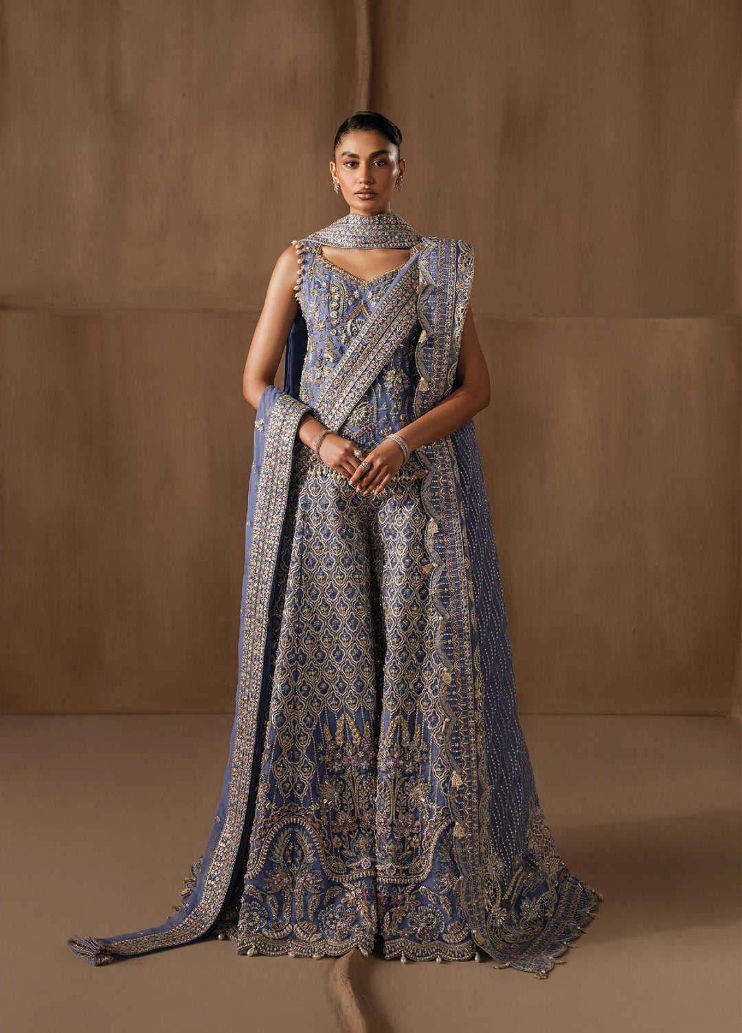 The Brides Edit by Afrozeh Unstitched Embroidered Organza 3 Piece Suit AF26UBE D-03 Arabella - Wedding Collection