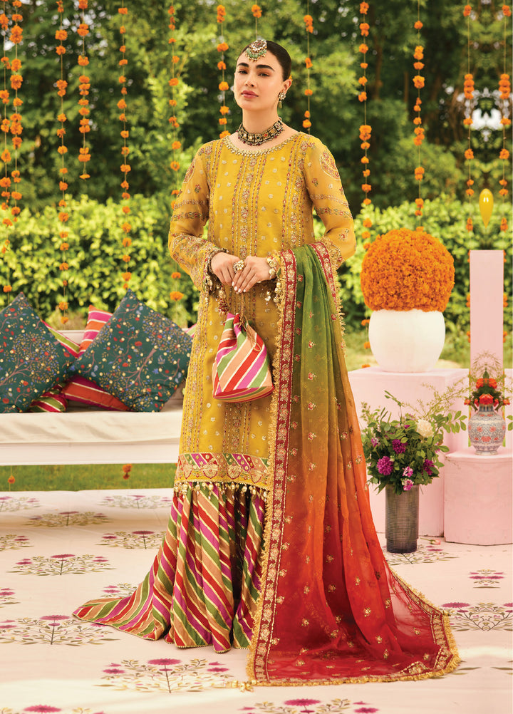 Shehnai by Alizeh Fashion Unstitched Embroidered Zari Net Suits 3 Piece AFB25SF Zarposh - Festive Collection
