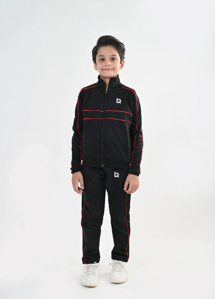 IQ Exclusive Kids Track Suit Fleece 2 PieceBlack Horizon Speed Tracksuit-Unisex Kids - Winter Collection