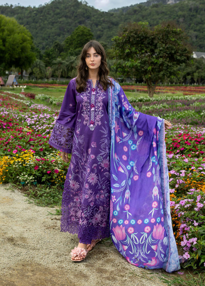 The Secret Garden by Mushq Hemline Unstitched Lawn 3 Piece Suit MU26USG D-12B Lily Veil - Summer Collection
