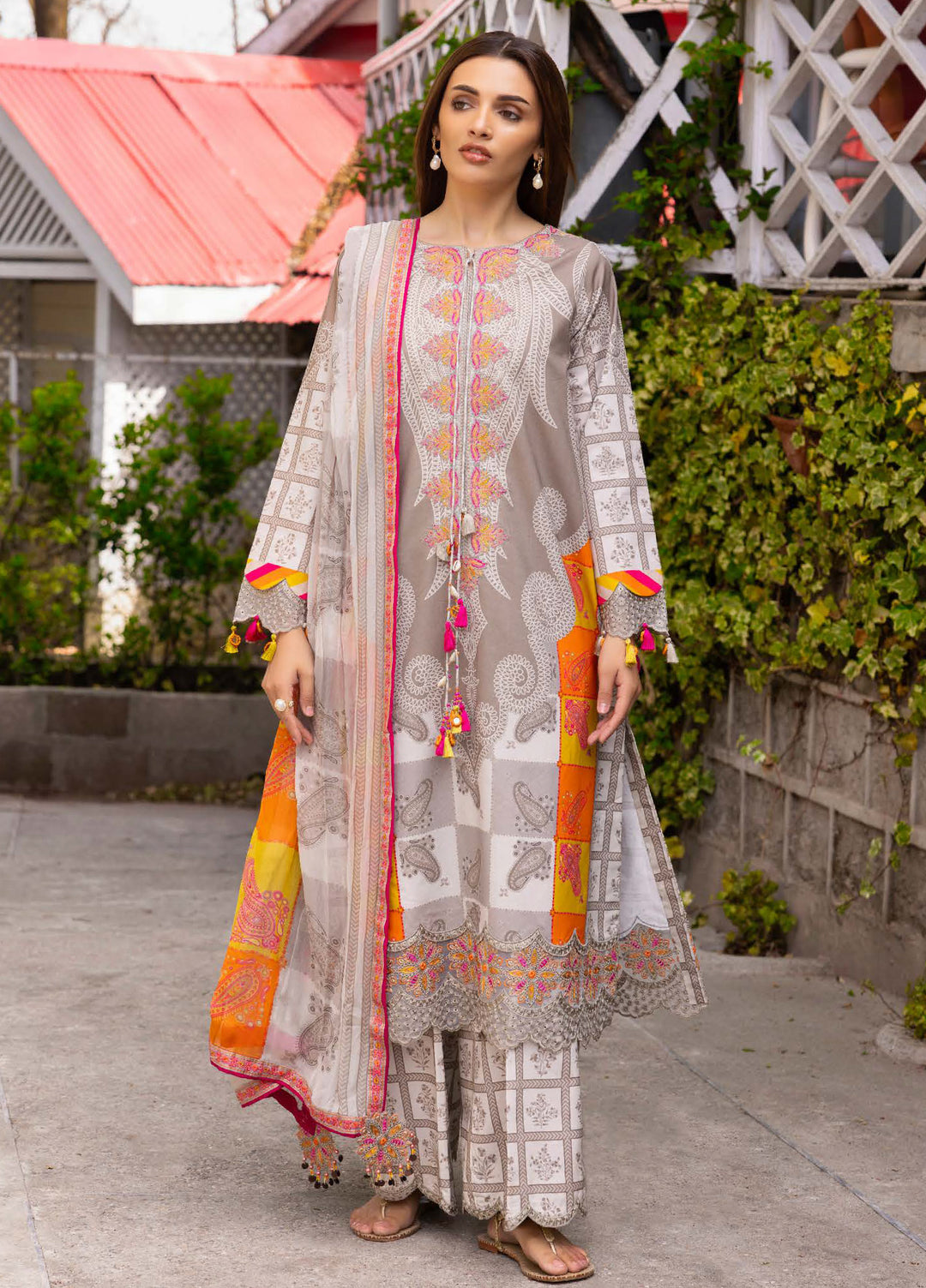 Rang e Bahar by Charizma Unstitched Embroidered Lawn 3 Piece Suit CHR26ULR CRB6-16 - Summer Collection