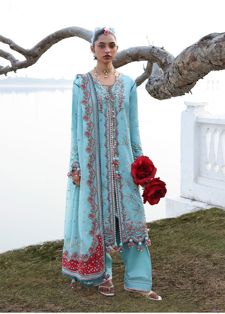 Kalabagh by Hussain Rehar Unstitched Embroidered Luxury Lawn 3 Piece Suit HR26UKL D12 Sepher - Festive Collection