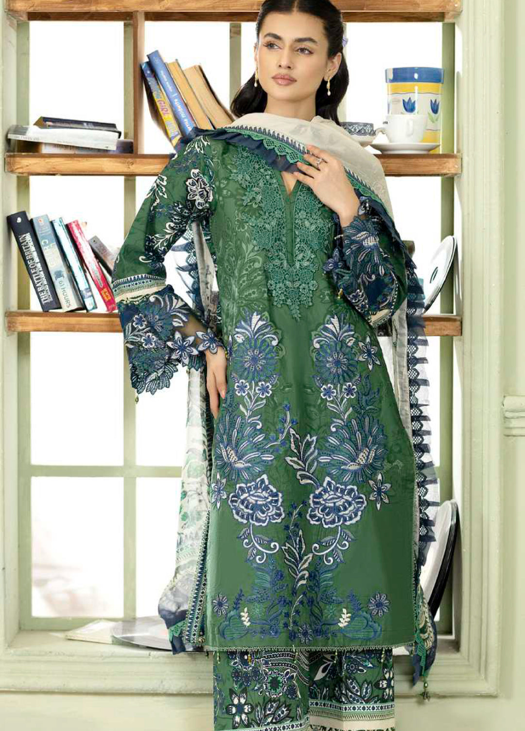 Al Zohaib Unstitched Applique Embroidered Lawn 3 Piece Suit AZ26UAL D-1 - Summer Collection