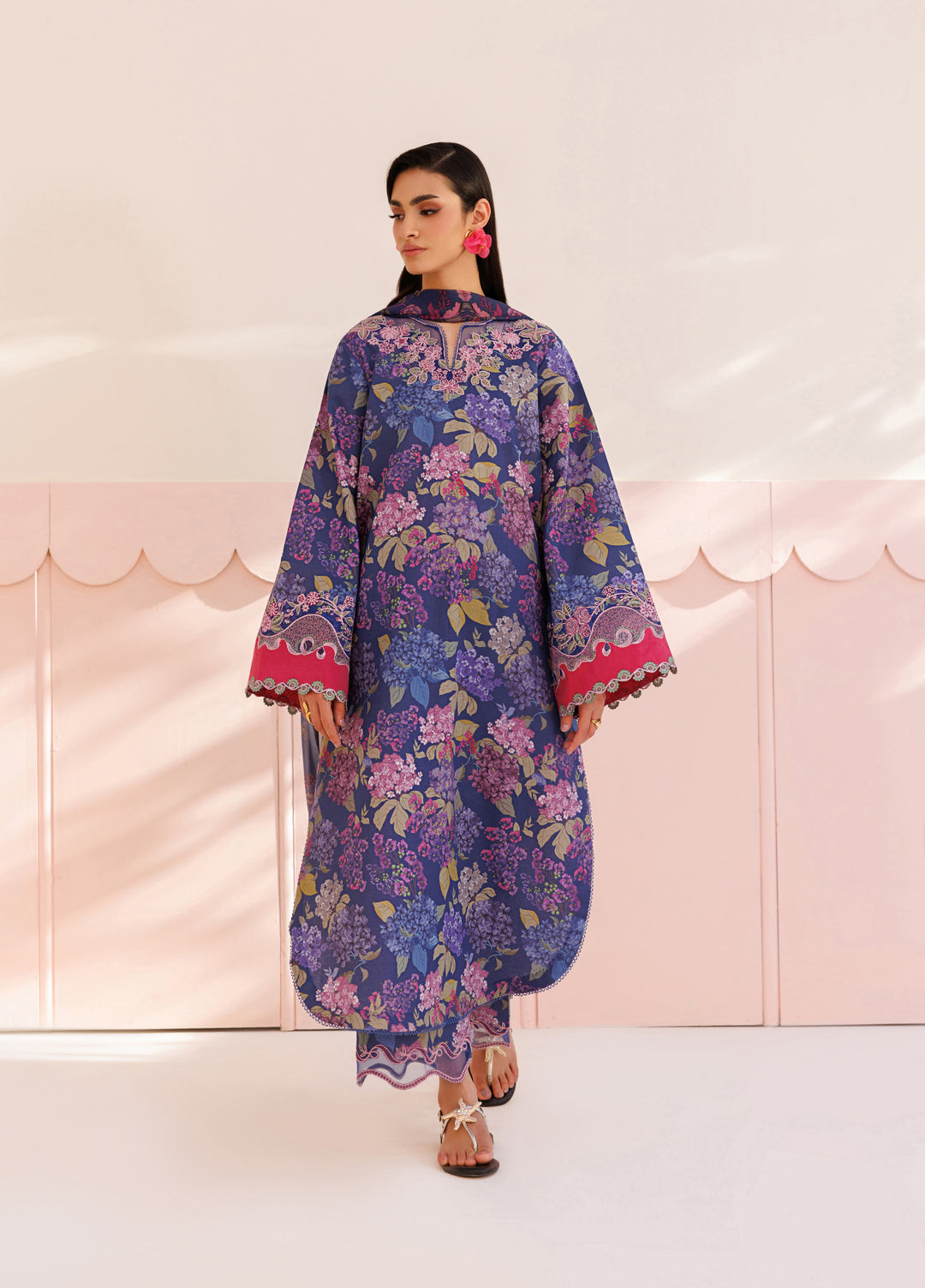 Azzal Unstitched Printed Lawn 3 Piece Suit AZL26UPL AZL-139 - Summer Collection