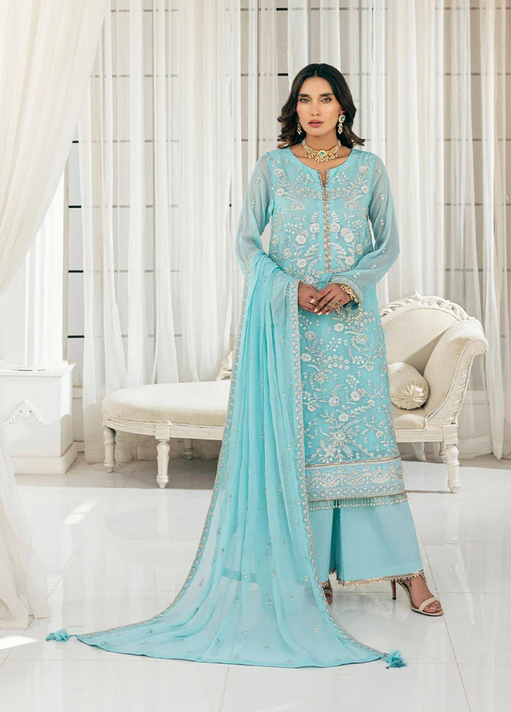 Signature by Salitex Embroidered Chiffon Suits Unstitched 3 Piece SUNS7CH043UT - Summer Collection