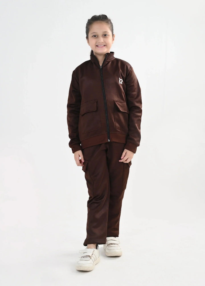 IQ Exclusive Kids Track Suit Fleece 2 PieceCocoa Cargo Charm Tracksuit-Unisex Kids - Winter Collection