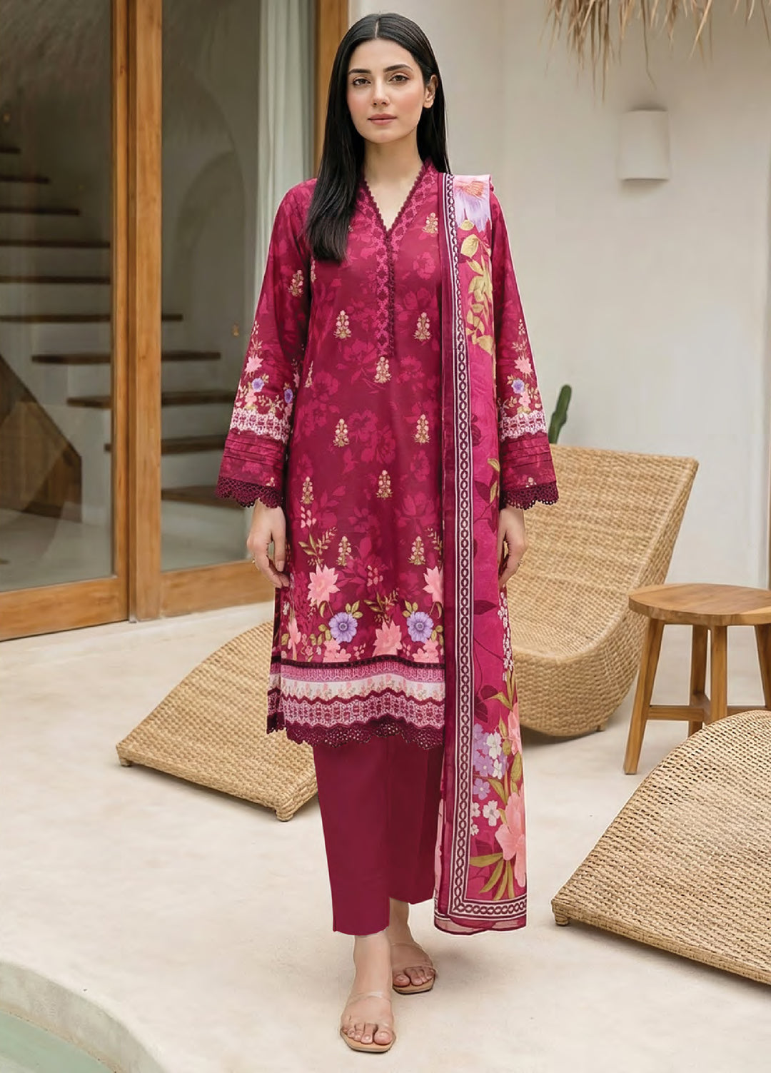 Summer Prints by Lakhany Unstitched Printed Lawn 3 Piece Suit LSM26USP LG-SG-0112 - Summer Collection