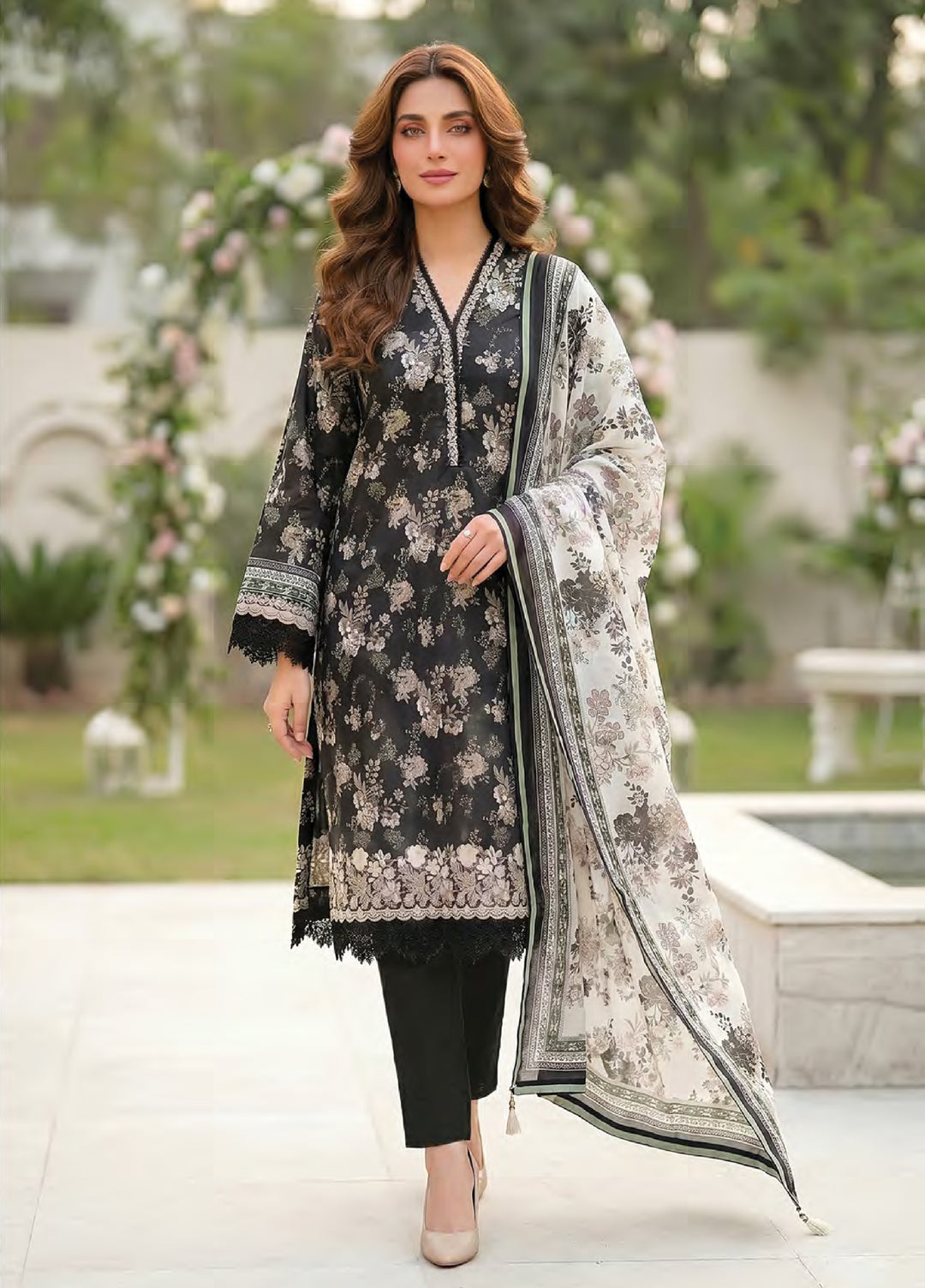 Essentials by Lakhany Unstitched Printed Lawn 3 Piece Suit LSM26UEL LG-MM-1034 - Summer Collection