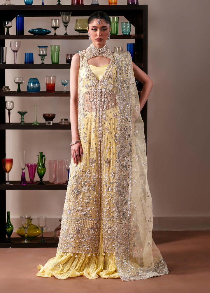 Starlet Jewels by Emaan Adeel Unstitched Embroidered Organza 3 Piece Suit EA26USF Lemon Quartz - Festive Collection