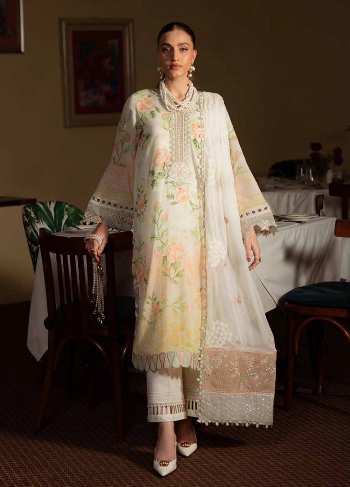 Maya by Nureh Unstitched Embroidered Swiss Lawn 3 Pcs Suit NU26UM NS-163 - Summer Collection
