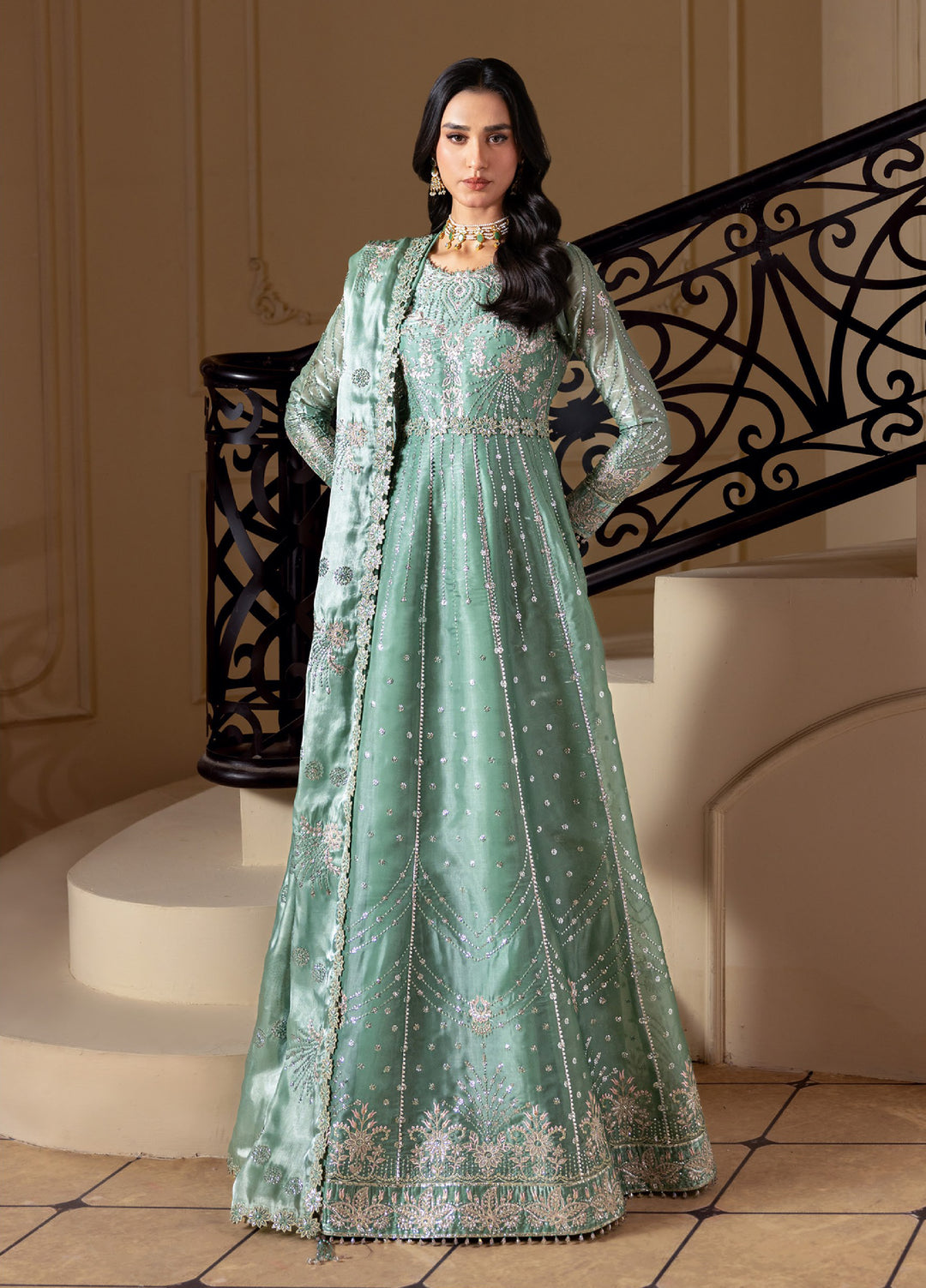 Aaina by Alizeh Unstitched Embroidered Sheesha Silk 3 Piece Suit AF26UASS D-6 AIDAH - Festive Collection