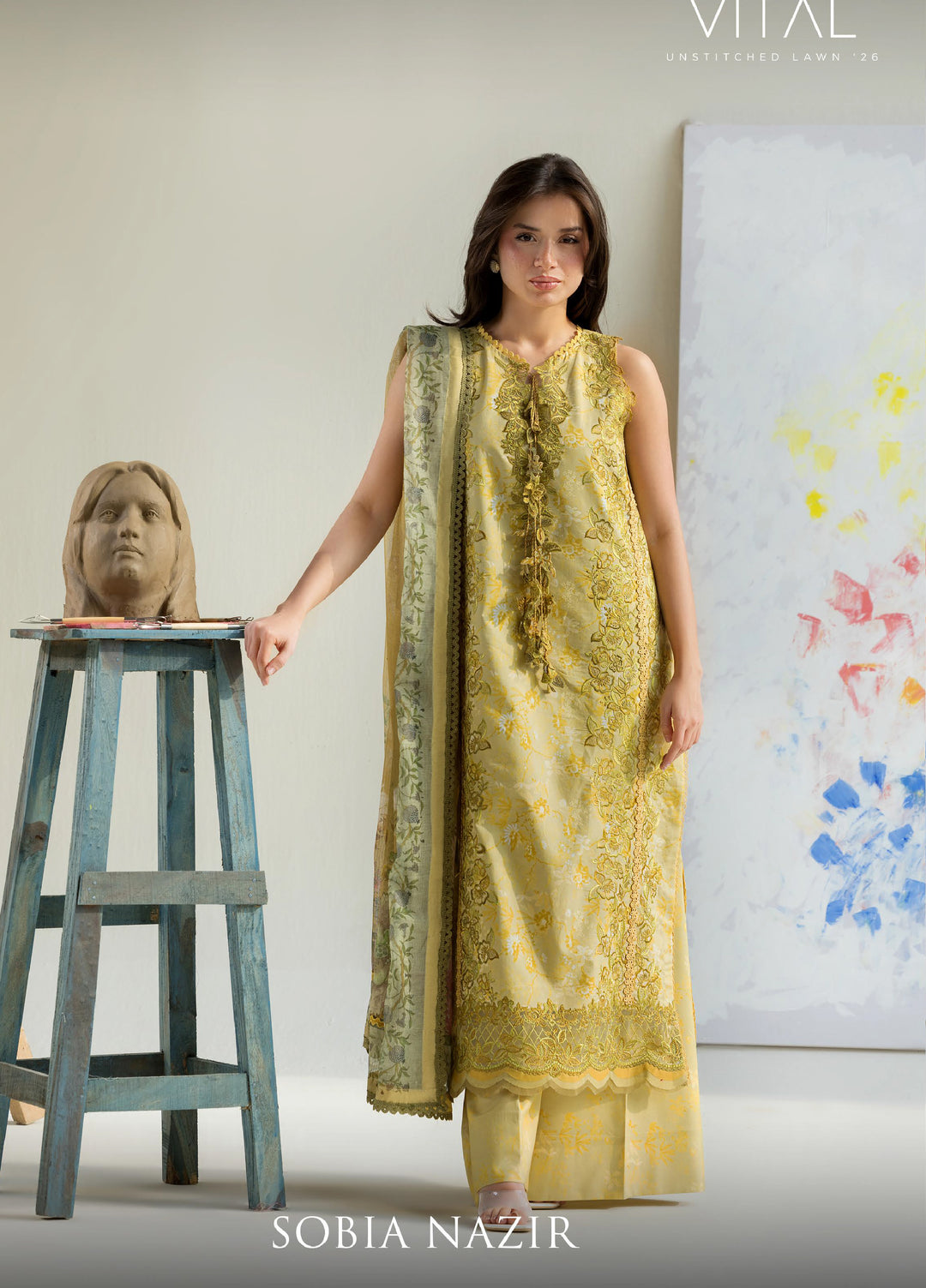 Vital by Sobia Nazir Unstitched Embroidered Lawn 3 Piece Suit SN26UVL 4A - Summer Collection