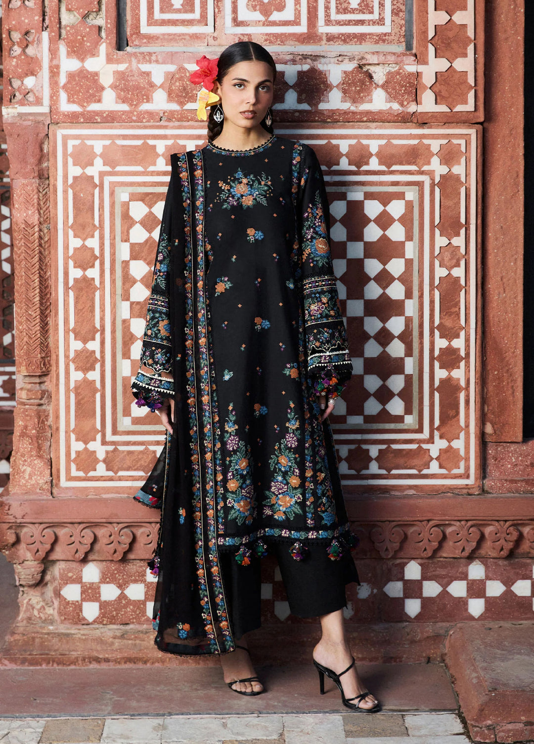 Zan by Hussain Rehar Unstitched Embroidered Lawn 3 Piece Suit HR26UZF Aswa D-75 - Festive Collection