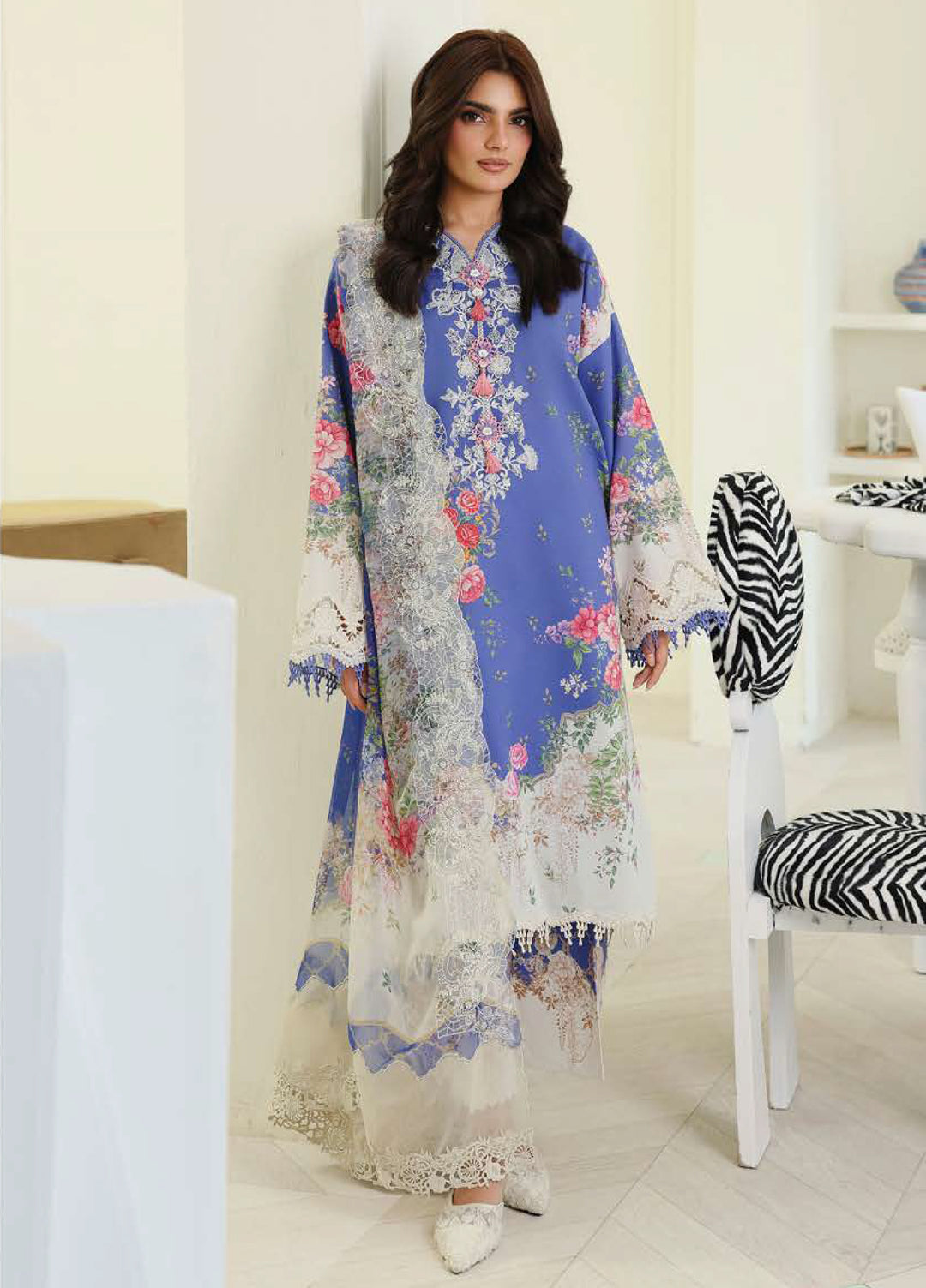 Petals in Print by Roheenaz Unstitched Printed Lawn 3 Piece Suit RN26UPP Bloom Portrait RUNSS260910 - Summer Collection