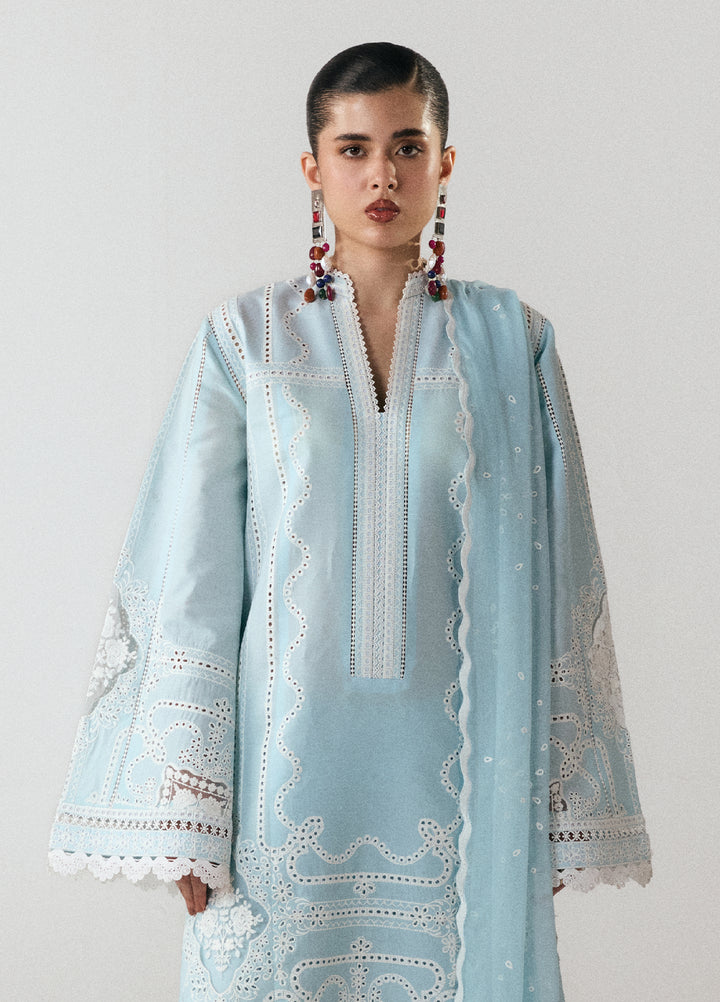Jugnu by Hussain Rehar Unstitched Embroidered Cotton 3 Piece Suit HR26UCJ Dira JUG-LD D#1280 - Eid Collection