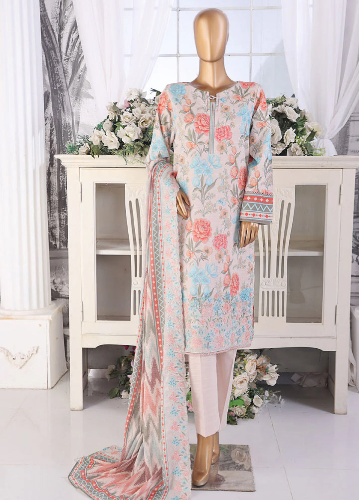 Hz Textiles Embroidered Khaddar Suits Unstitched 3 Piece PKE-201 - Winter Collection
