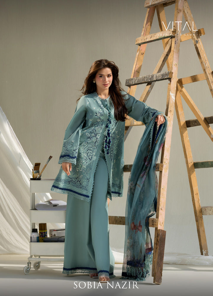 Vital by Sobia Nazir Unstitched Embroidered Lawn 3 Piece Suit SN26UVL 12B - Summer Collection