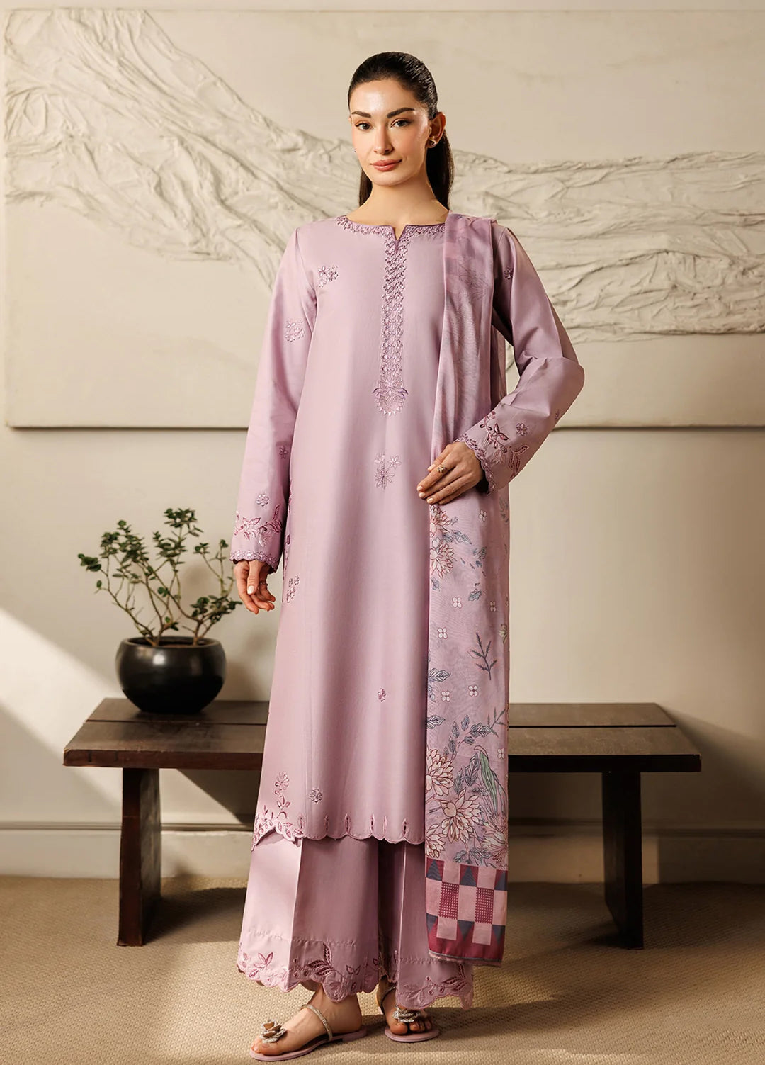 Mistfall Ramadan Edit by Panache Women RTW Embroidered Cotton 3 Piece Petalwind - Casual Collection