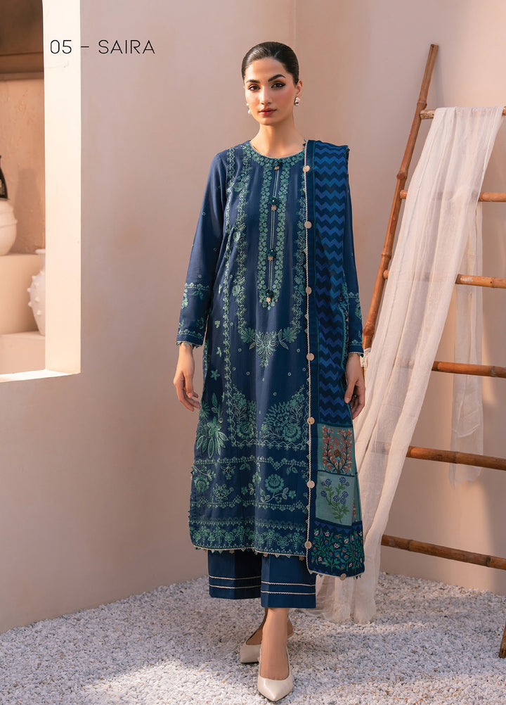 Rang e Khizaan by Xenia Unstitched Khaddar Embroidered Suits 3 Piece XE25SW D-05 SAIRA - Winter Collection