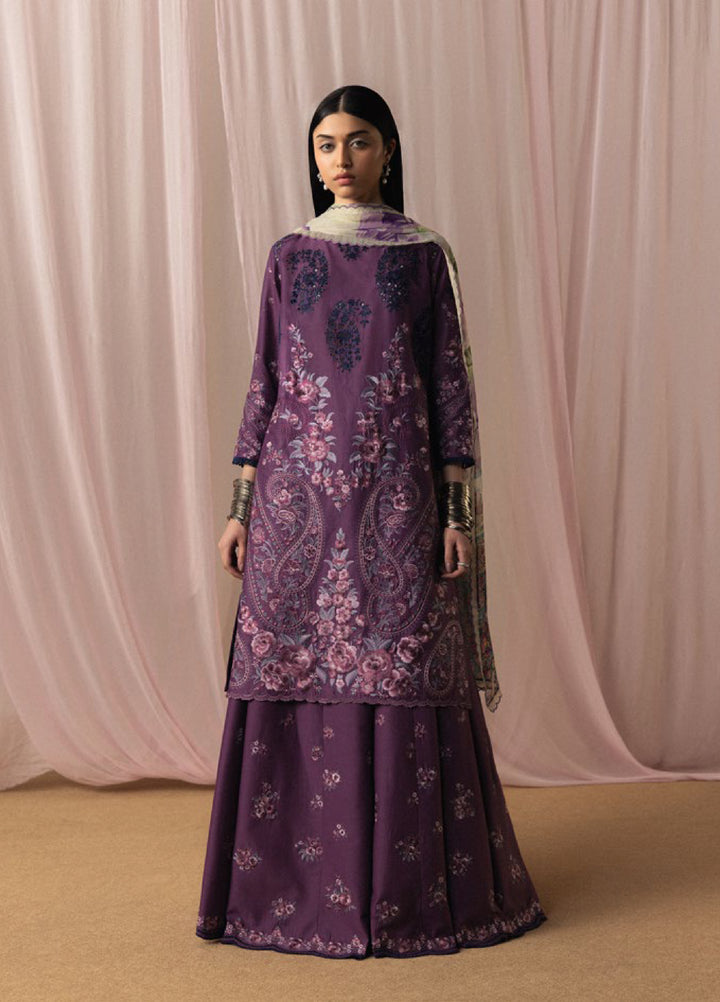 Satori by Zara Shahjahan Unstitched Embroidered Lawn 3 Piece Suit ZS26USL D-2 SUMIRE - Summer Collection