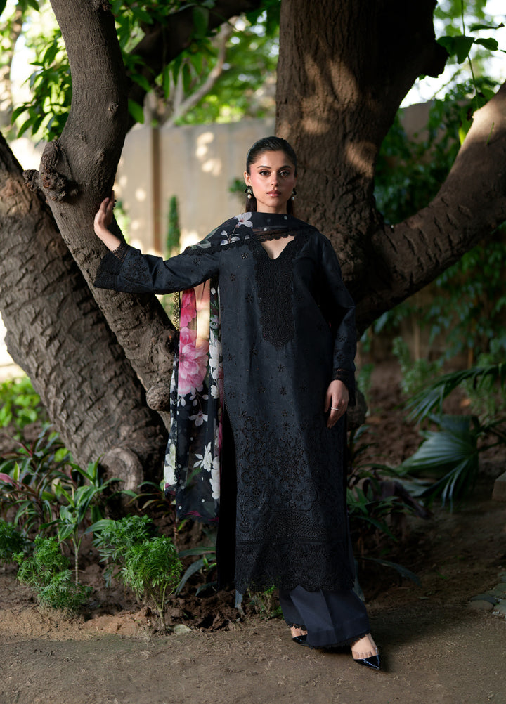 Summer Lines Printkari by Neeshay Unstitched Embroidered Lawn 3 Piece Suit NSH26SLP D-7 Sable - Summer Collection