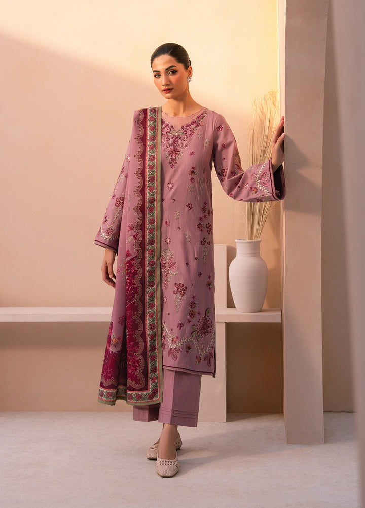 Xenia Unstitched Slub Khaddar Unstitched Embroidered Suits 3 Piece XE25SK D-08 Daneen - Winter Collection