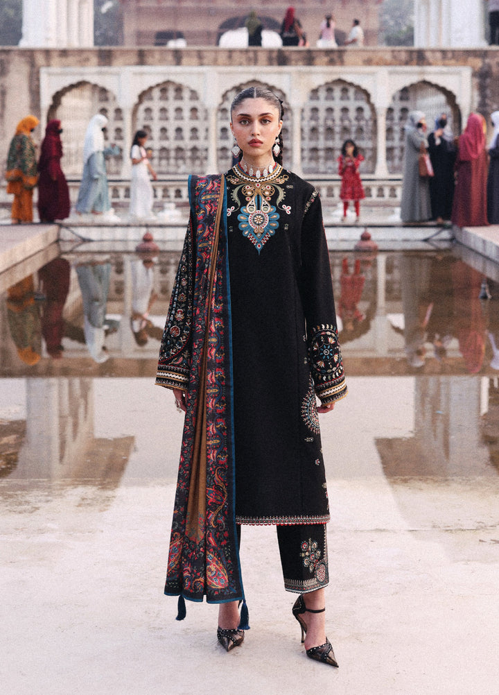 Jugnu by Hussain Rehar Unstitched Khaddar Embroidered Suits 3 Piece HRR25JK Bejul - Winter Collection