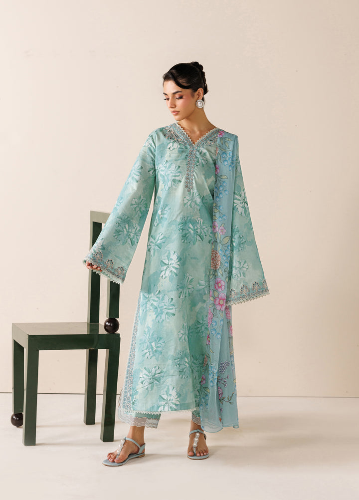 Azzal Unstitched Printed Lawn 3 Piece Suit AZL26UPL AZL-137 - Summer Collection