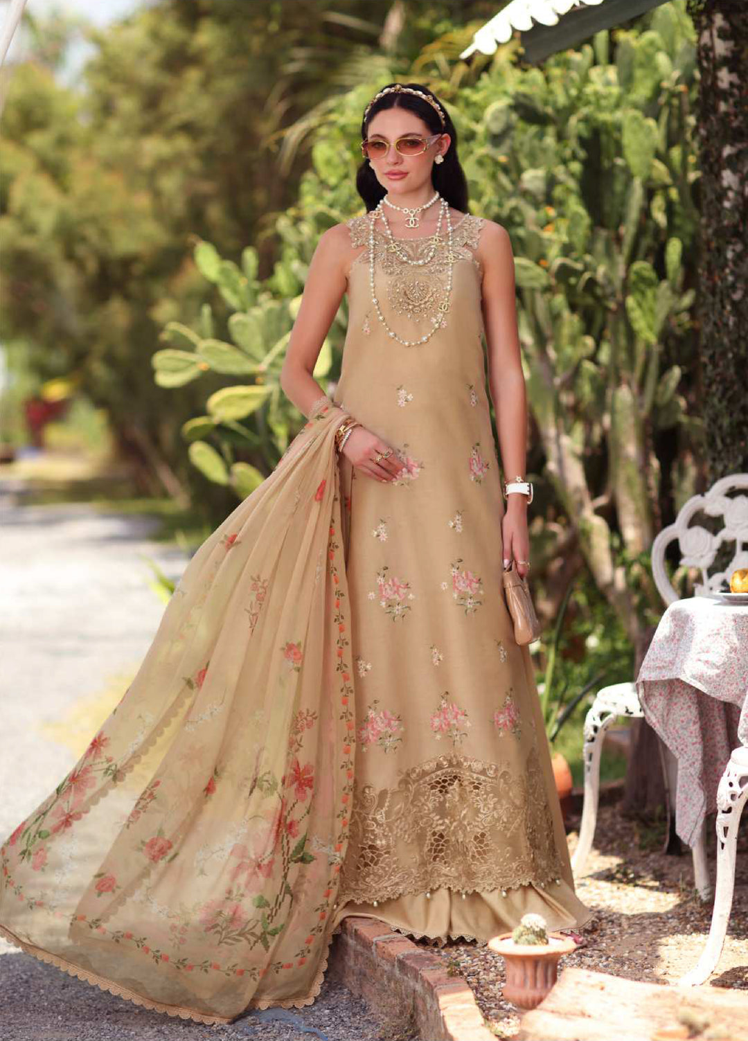 Noor Luxe by Saadia Asad Unstitched Embroidered Lawn 3 Piece Suit SA26ULNE D13 - Eid Collection