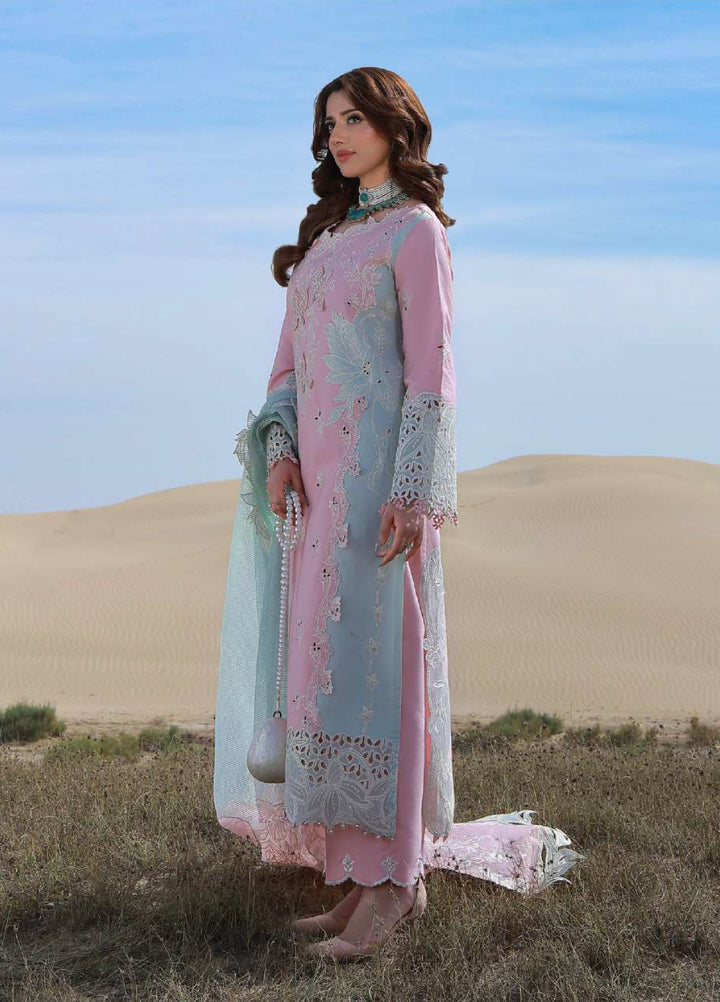 Rang Rasiya Premium Unstitched Embroidered Lawn 3 Piece Suit RR26UP D-8 Mahsa - Festive Collection