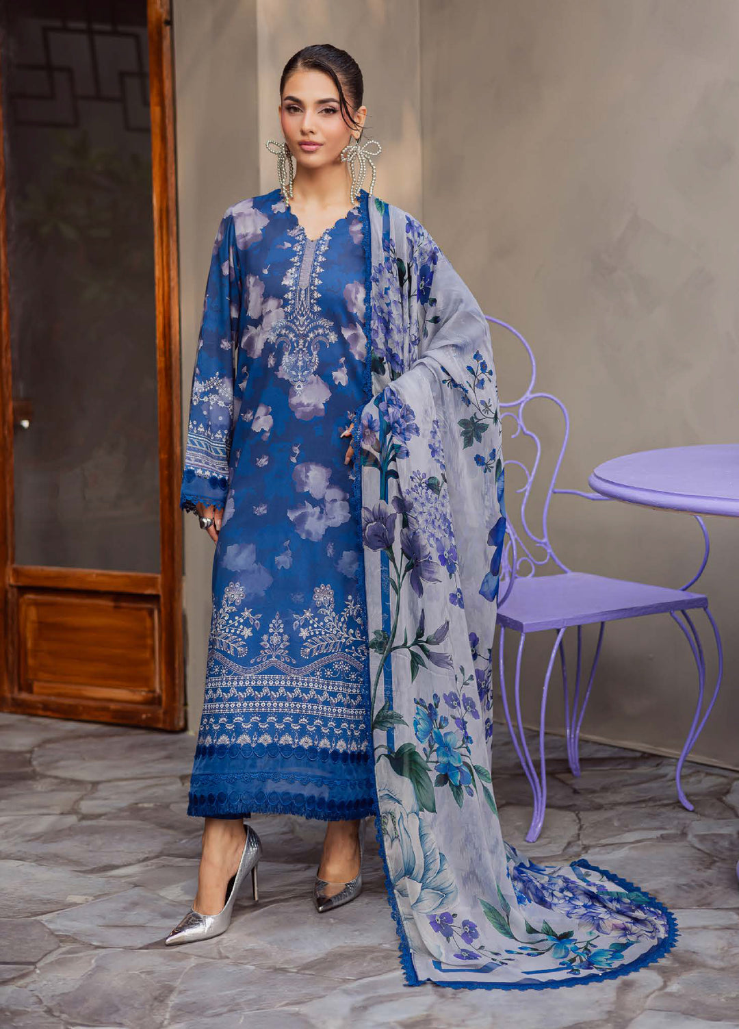 Signature Prints by Nureh Unstitched Printed Lawn 3 Piece Suit NU26USL SP-157 - Summer Collection